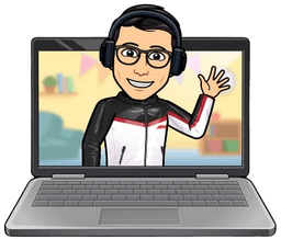 Vedant Bhor peeking from behind a laptop